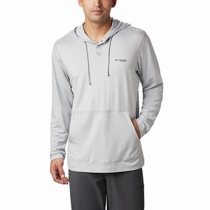 Columbia PFG Slack Tide™ Henley Hoodie Herr Grå (XEUFZ1096)